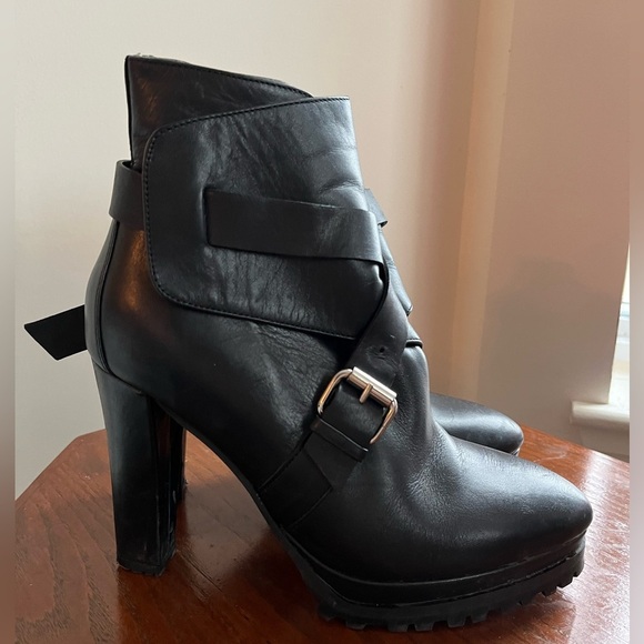 ALLSAINTS Esma Boot Heels Black Leather Made in Portugal Size 36 EU - Picture 7 of 16